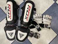 Захист гомілки RDX LEATHER, Перчатки MMA Venum Undisputed Gloves