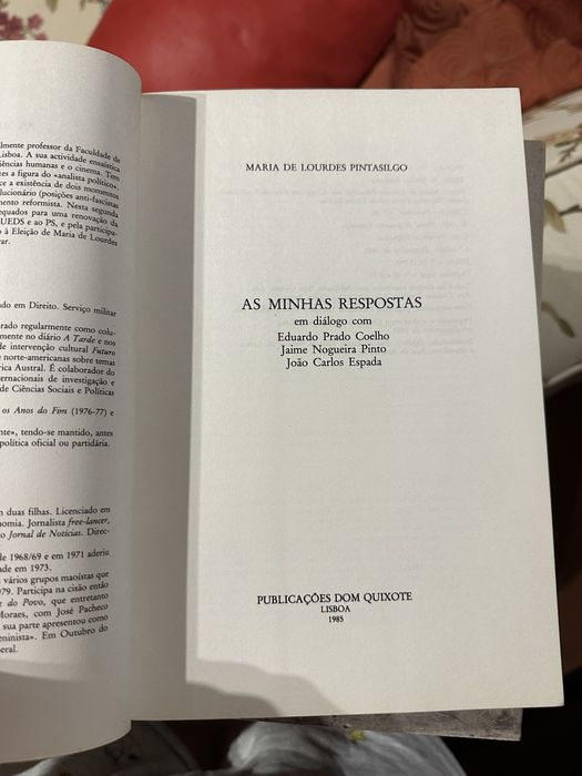 Livro Maria LOURDES Pintasilgo - MINHAS RESPOSTAS em diálogo com …