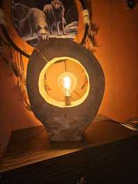 Ozdobna lampa drewniana handmade loft