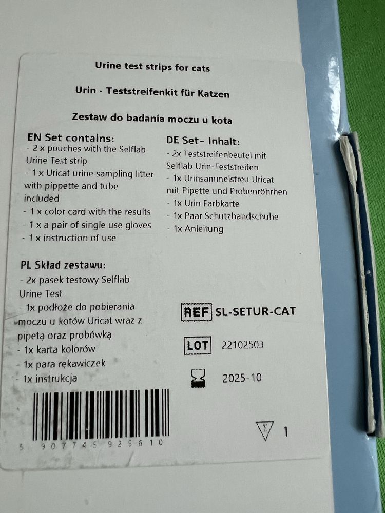 Zestaw do badania moczu kota Selflab Urine Test