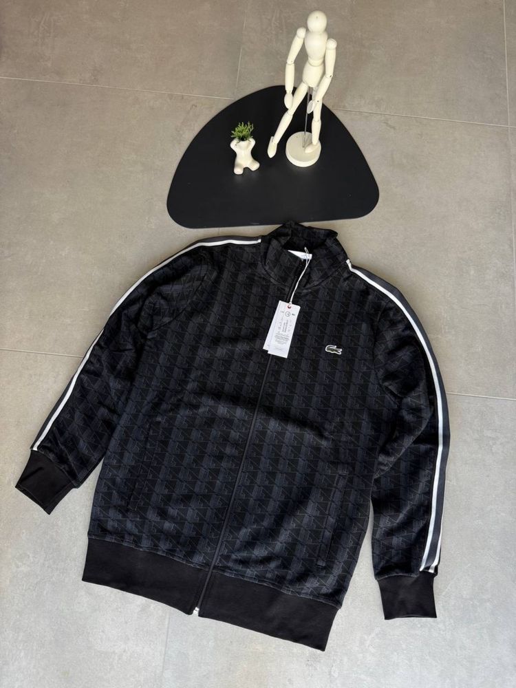 Кофта зіпка Lacoste на замок чорна чоловіча кофта лакоста на замок
