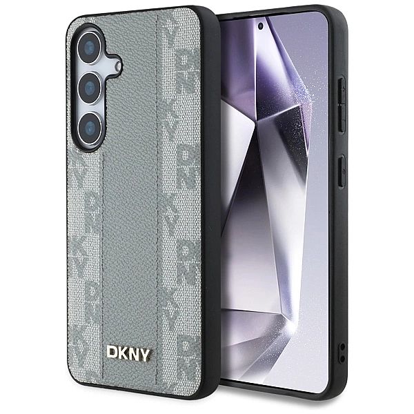 Etui DKNY Leather Checkered Pattern MagSafe do Samsung Galaxy S25 taup