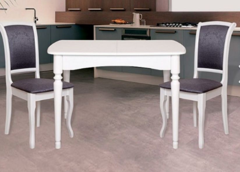 Стол обеденный раскладной белый