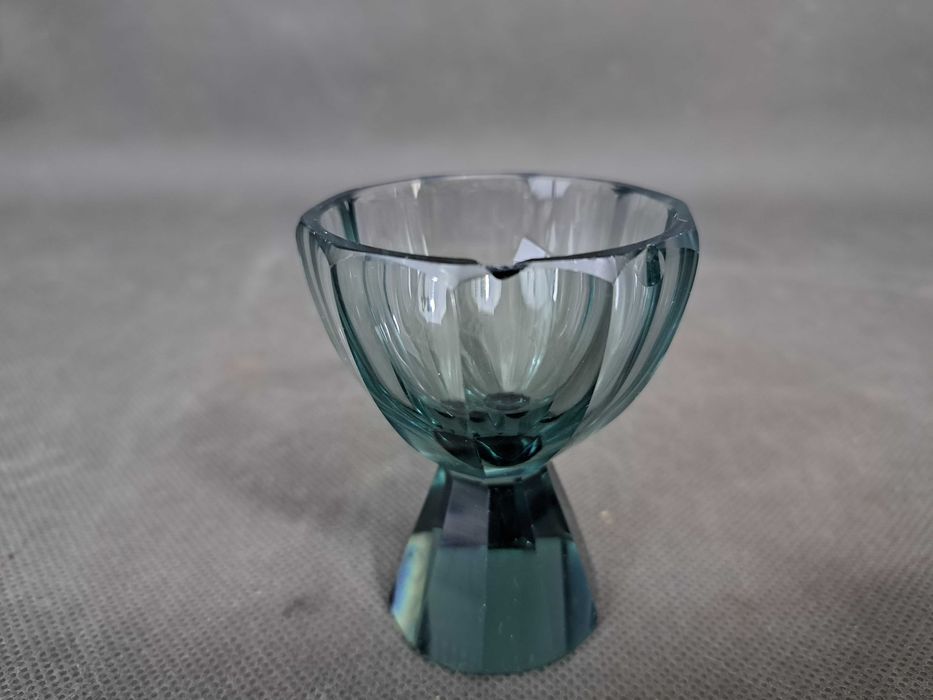 Karafka kryształowa, kieliszki, zestaw do likieru, Art Deco