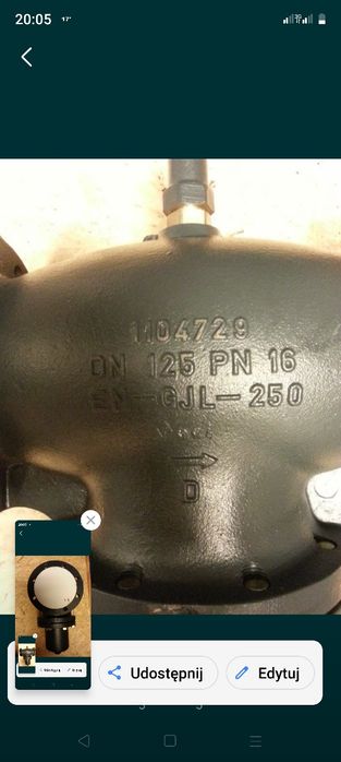 Zawór dwudrożny regulacyjny Danfoss VFQ2 PN 16 kvs 160 Dn 125