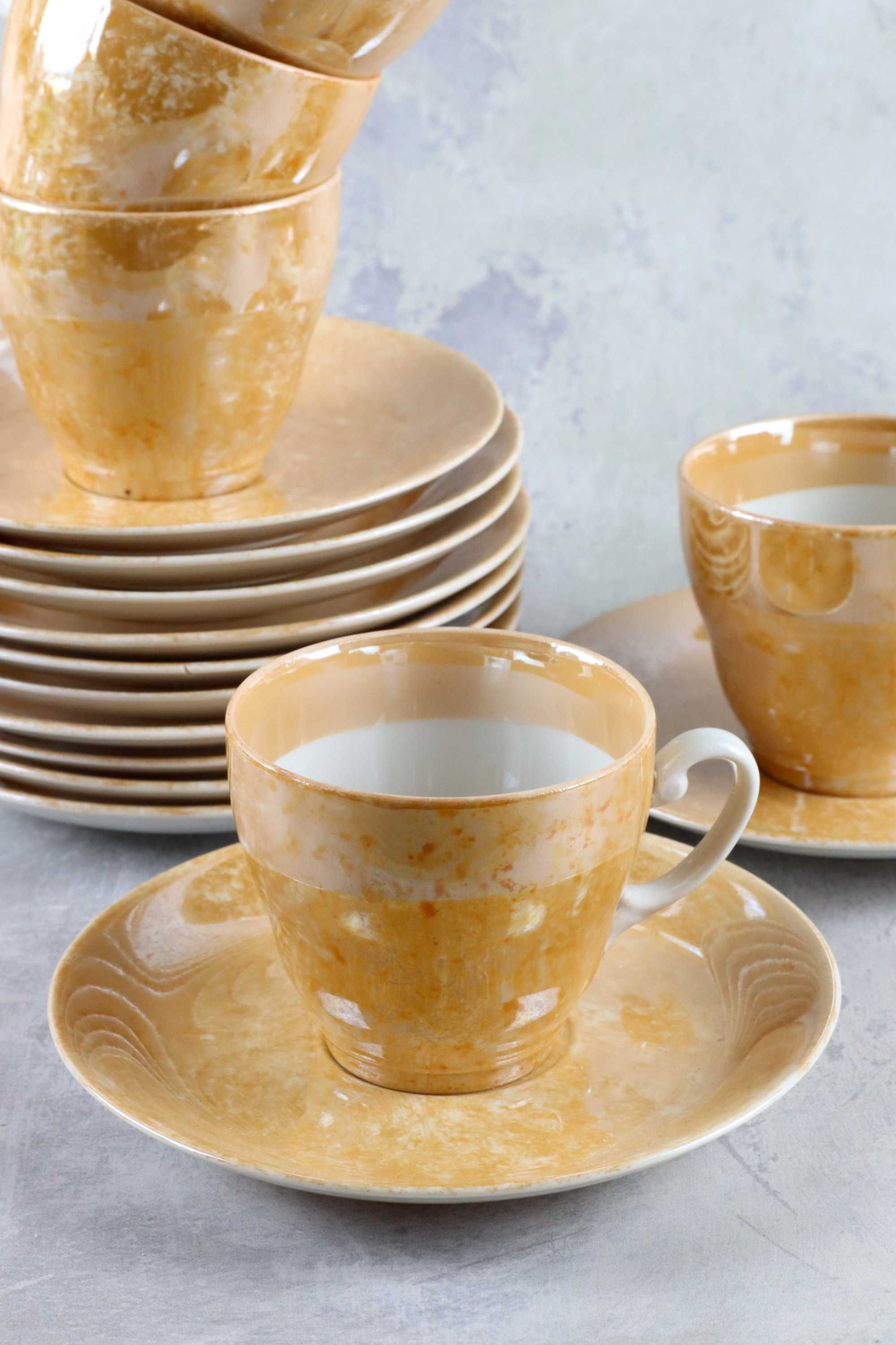 Porcelanowy serwis kawowy na 12 osób porcelana Włocławek vintage