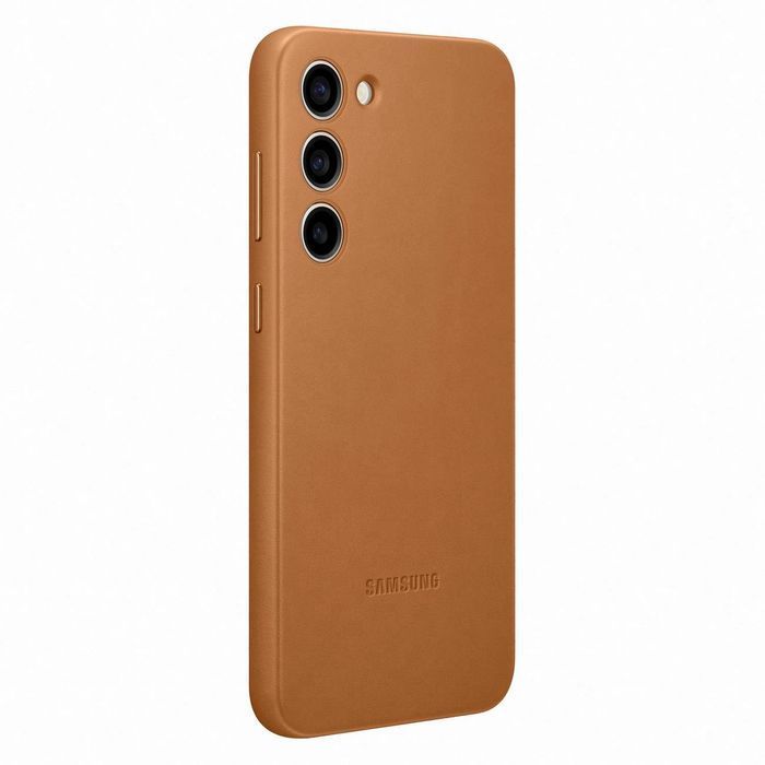 Oryginalne etui Samsung Leather Cover do Galaxy S23+ camel