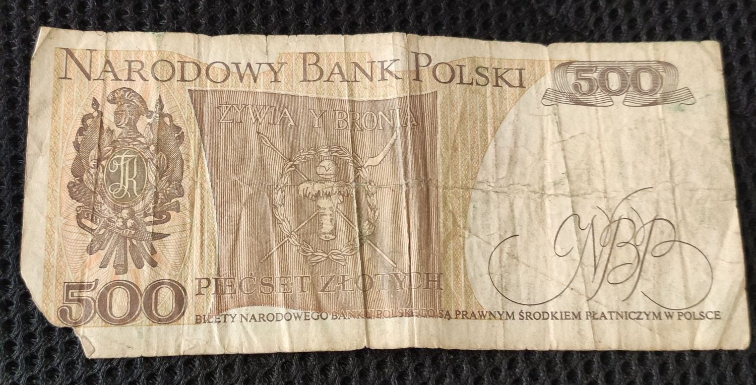 Banknod 500 zł z 1982 r.