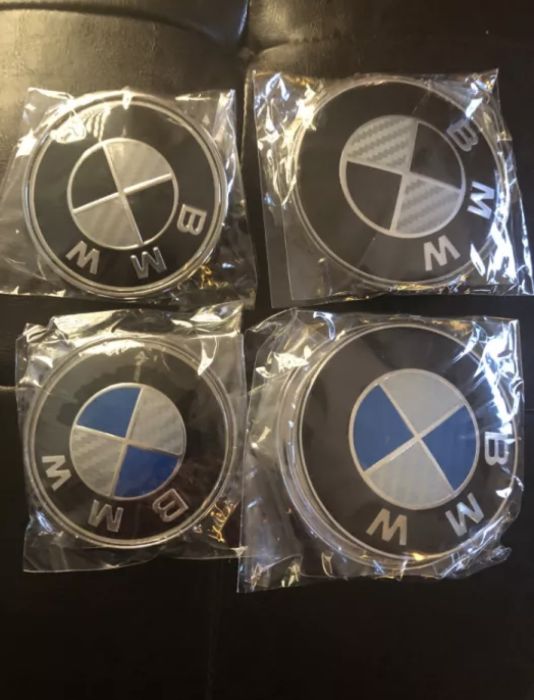 Símbolos para BMW 82mm frente + 74mm traseira originais e carbono