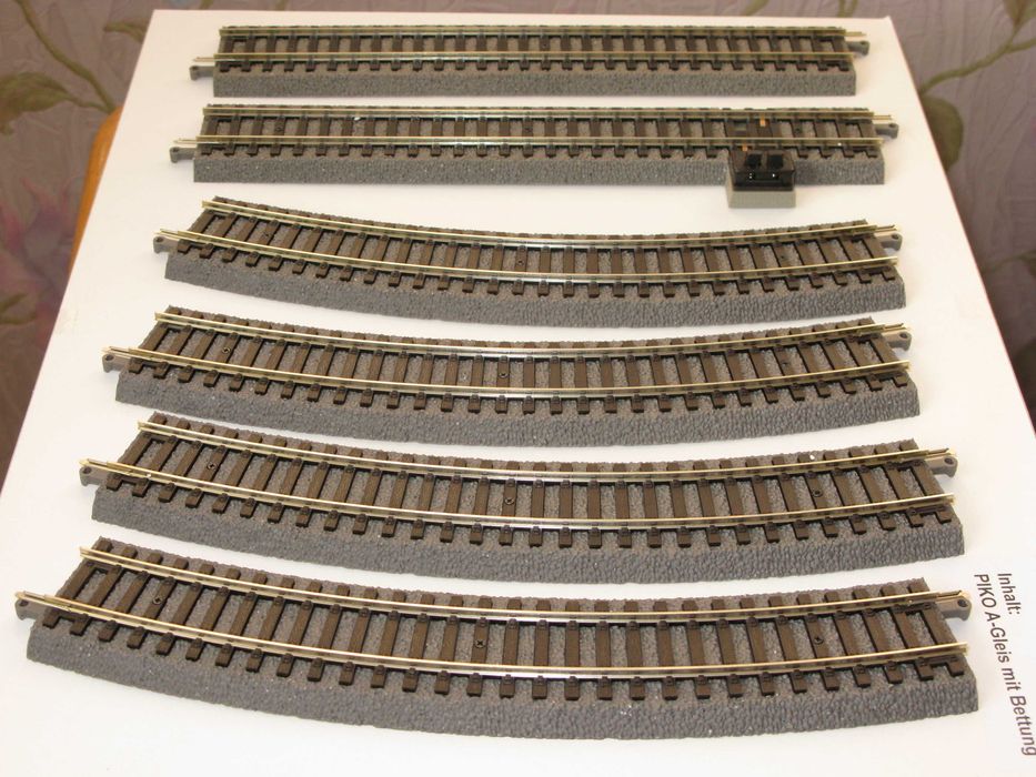 Рельсы на призме набор А. PIKO A-Gleis. Железная дорога НО.