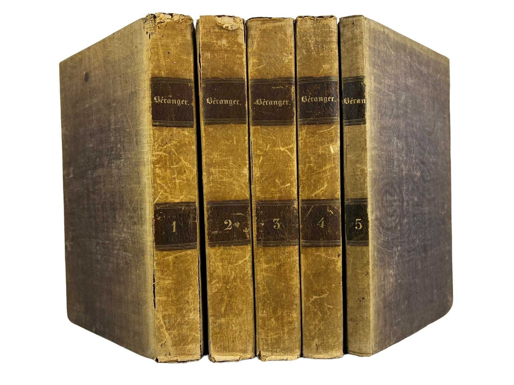 Obras completas de Pierre-Jean de Béranger, em 5 volumes. 1834