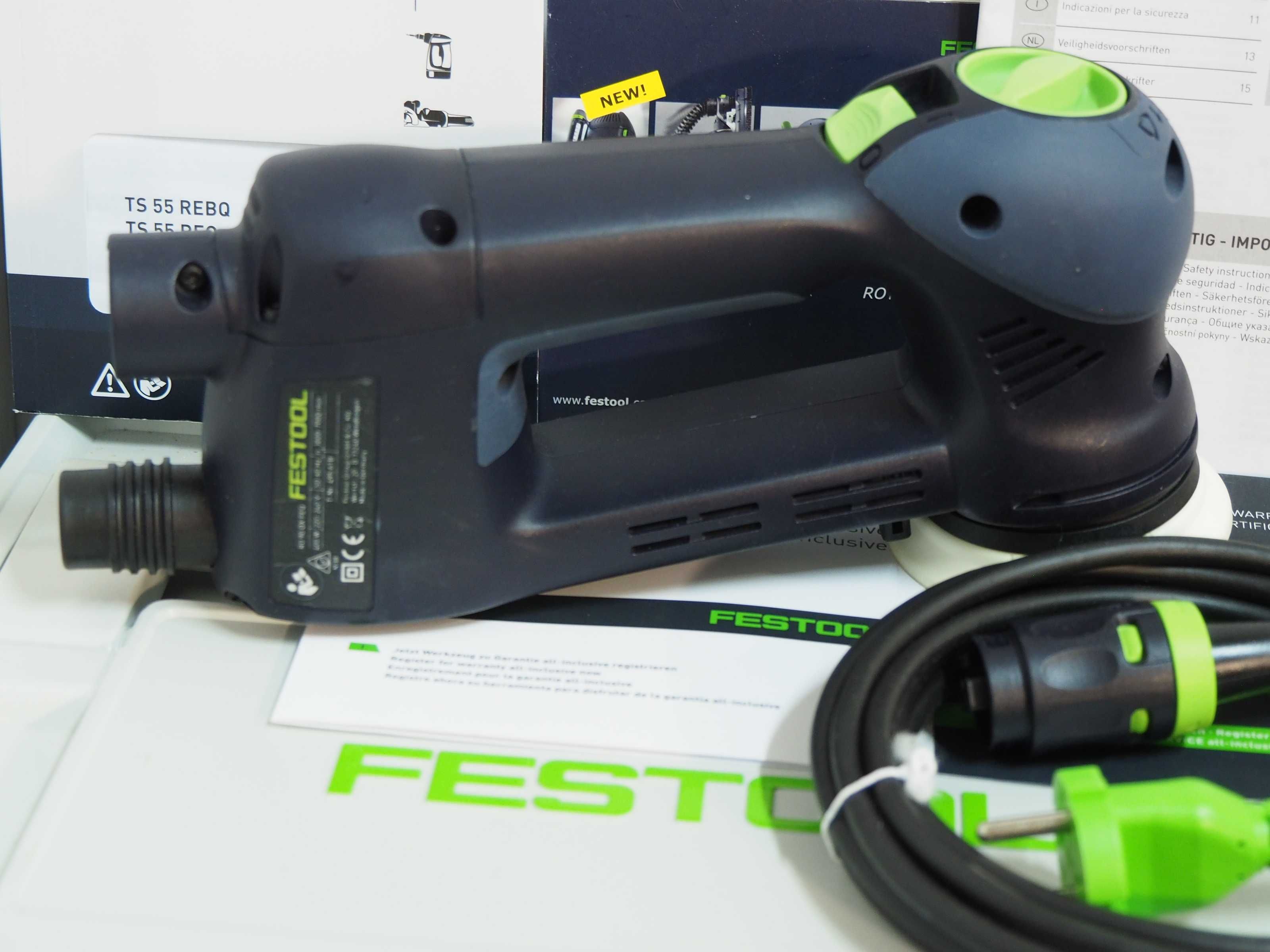 Zestaw szlifierka FESTOOL RO 90 DX FEQ +kabel 4m Bez walizka Nowa