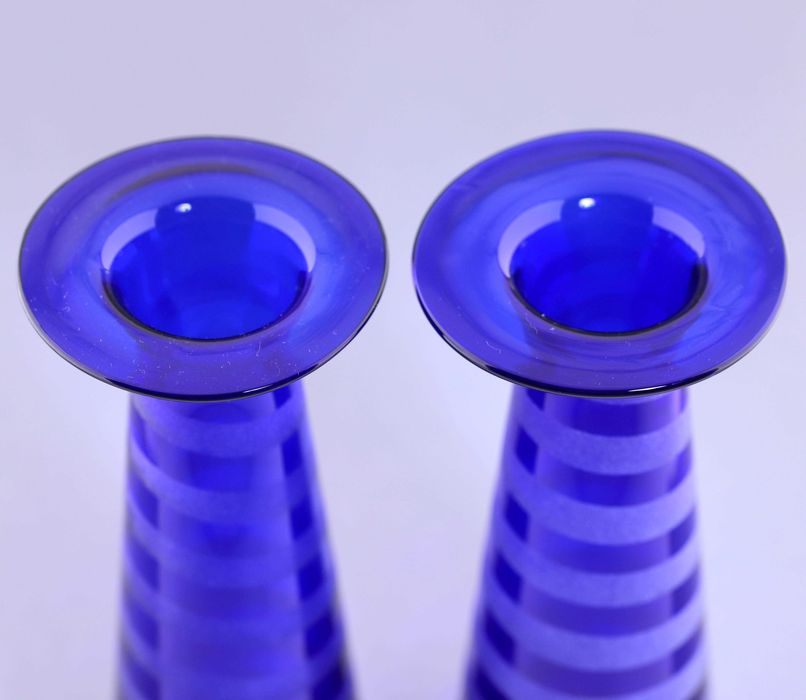 Wazon szklany kobaltowy niebieski wys 21,5cm