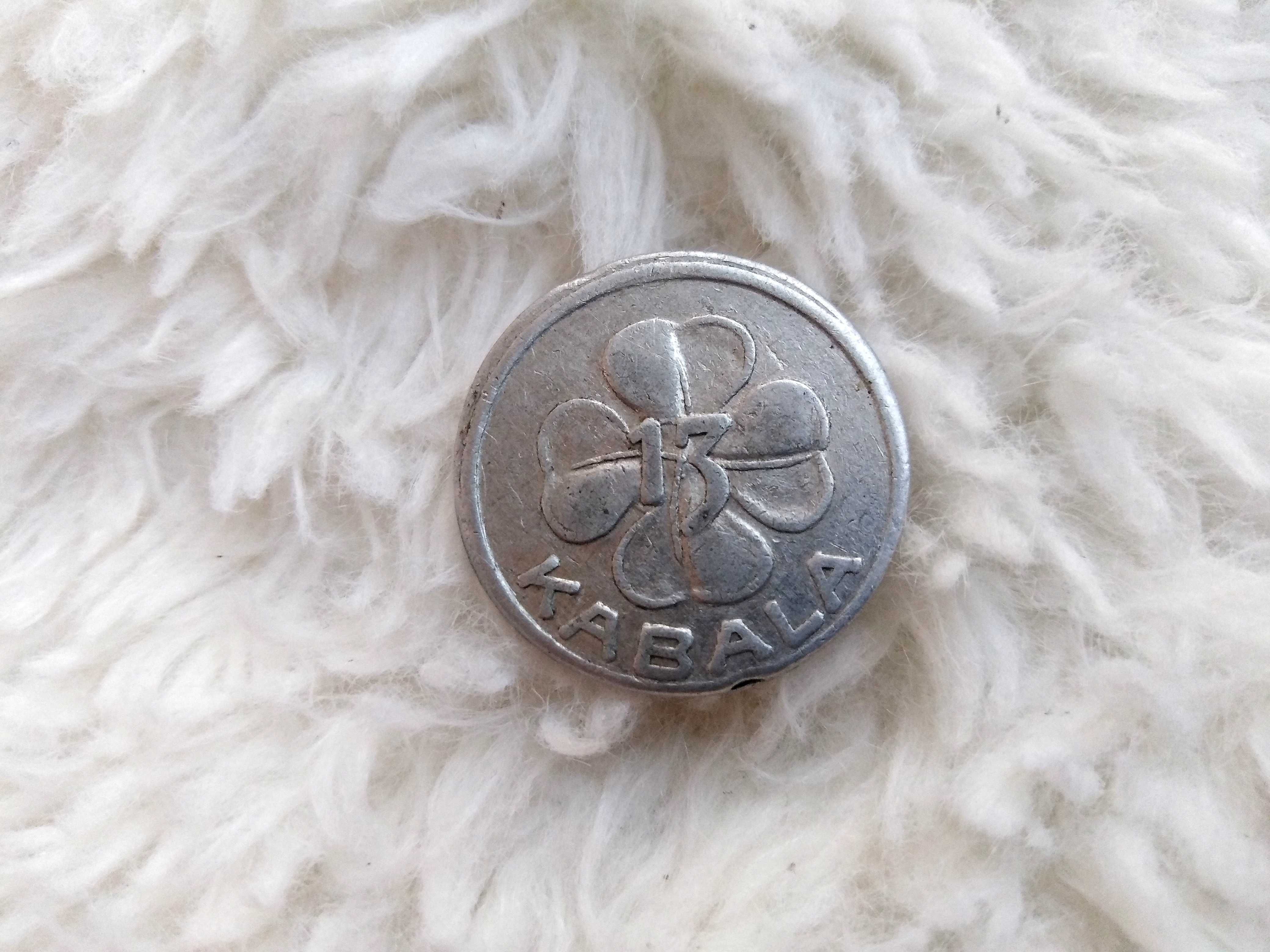 Żeton, moneta noworoczna, token Buek kabala 13, unikat