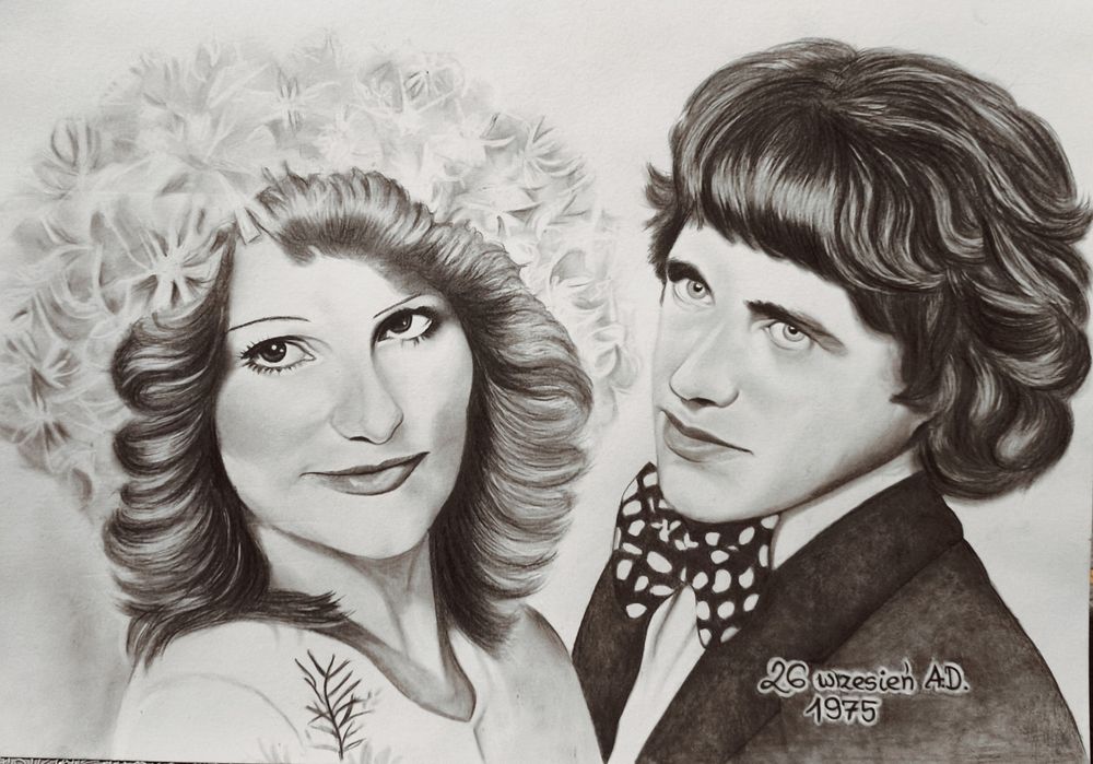 Portret rysunek obraz ze zdjęcia