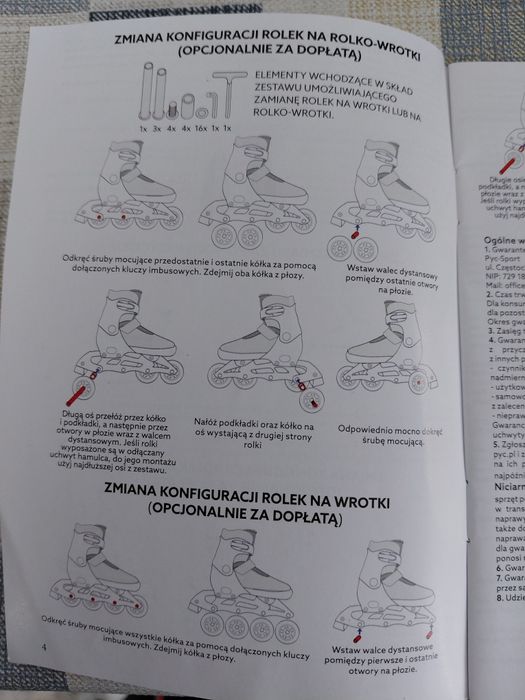 Rolki regulowane 3w1