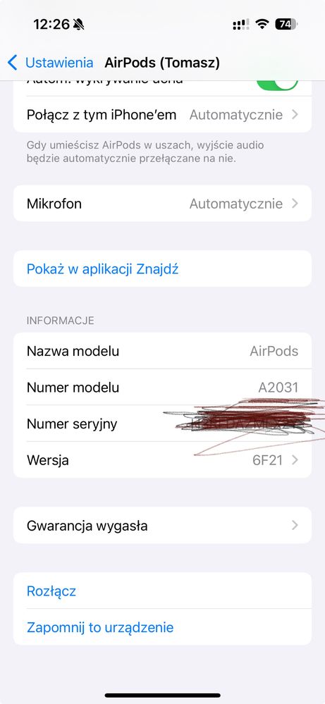 Oryginalne Apple AirPods 2 -  A2031 / MV7N2ZM/A