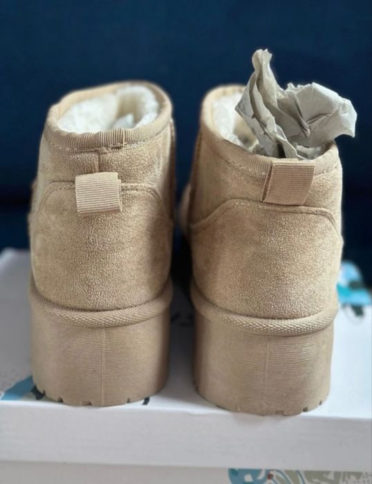 Buty sniegowce botki emu bezowe