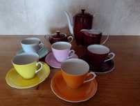 Kolekcjonerski komplet kawowy #vintage PRL Ćmielów #Feston