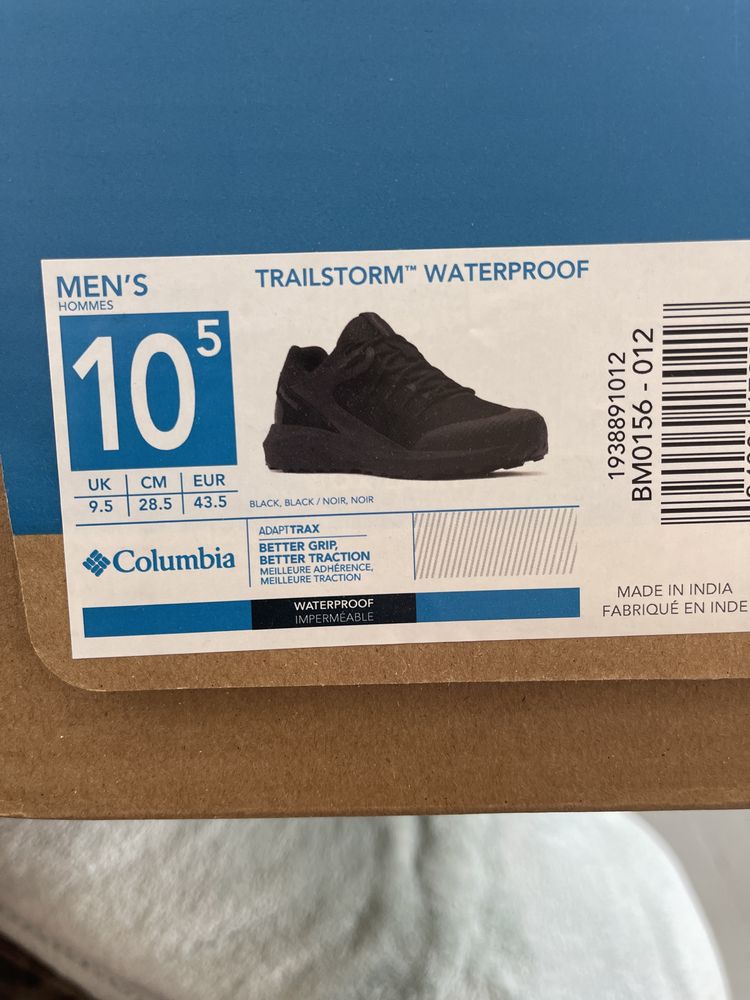 Кросівки чорні Columbia waterproof 28,5 см