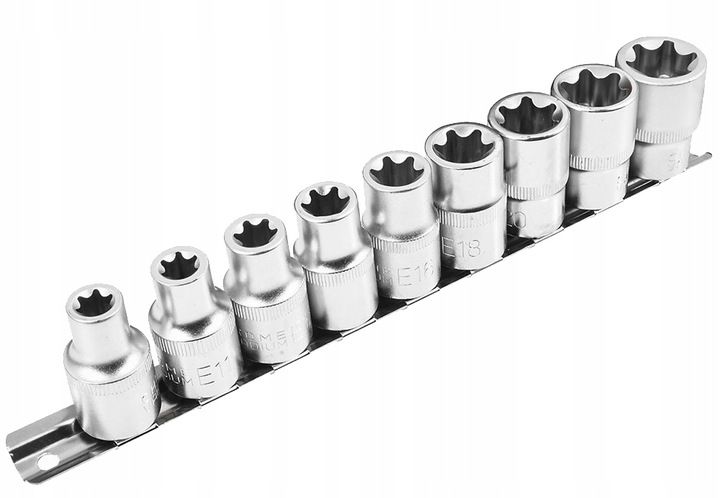 Klucze Nasadowe Torx E10-24 Nasadki Zestaw Kluczy Nasadowych Nasadek 9