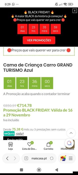 Cama para crianças grand turismo como nova, com colchão