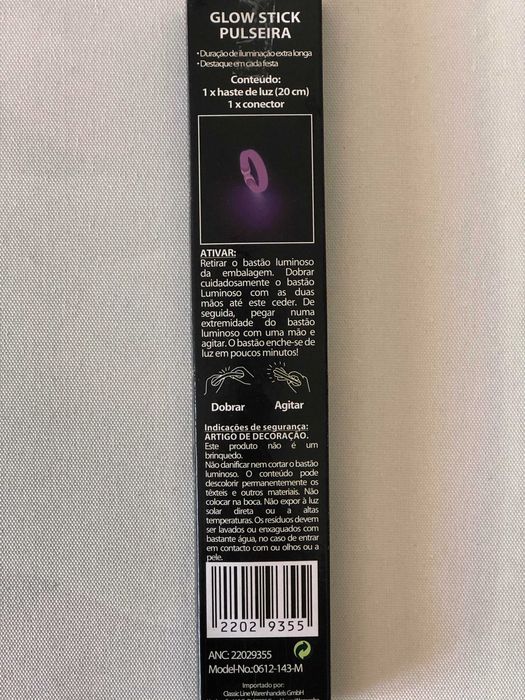Glow Stick - Pulseira que brilha no escuro - Néon (portes incluídos)
