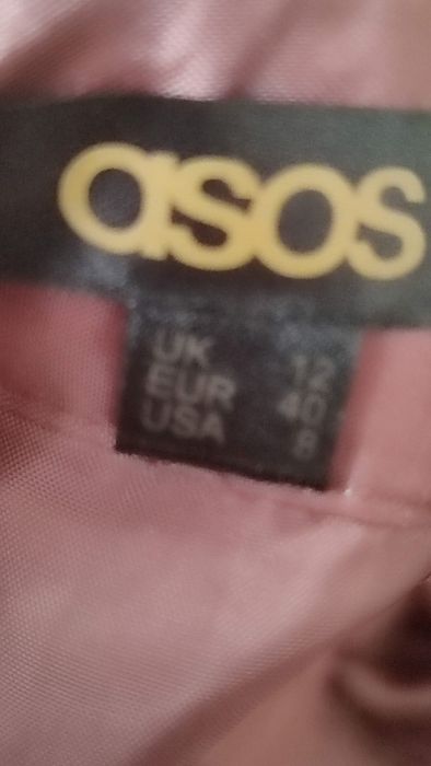 Vestido rosa,seda e algodão, com um ombro único, marca ASOS, 40