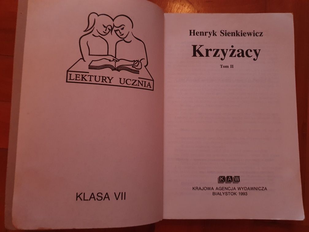 Krzyżacy tom 1 i 2 klasa VII - Henryk Sienkiewicz