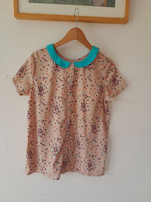 Reserved bluzka koszula vintage shirt dots w groszki w kropki kolorowa