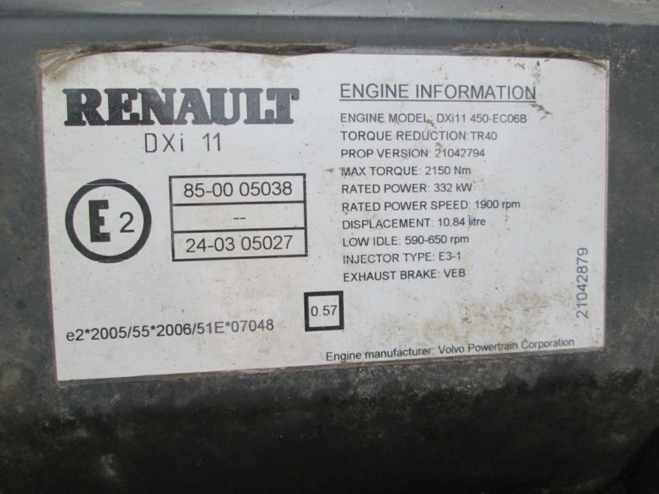 Двигатель в сборе Renault Premium DXI 450 евро 5 2008 год из Европы