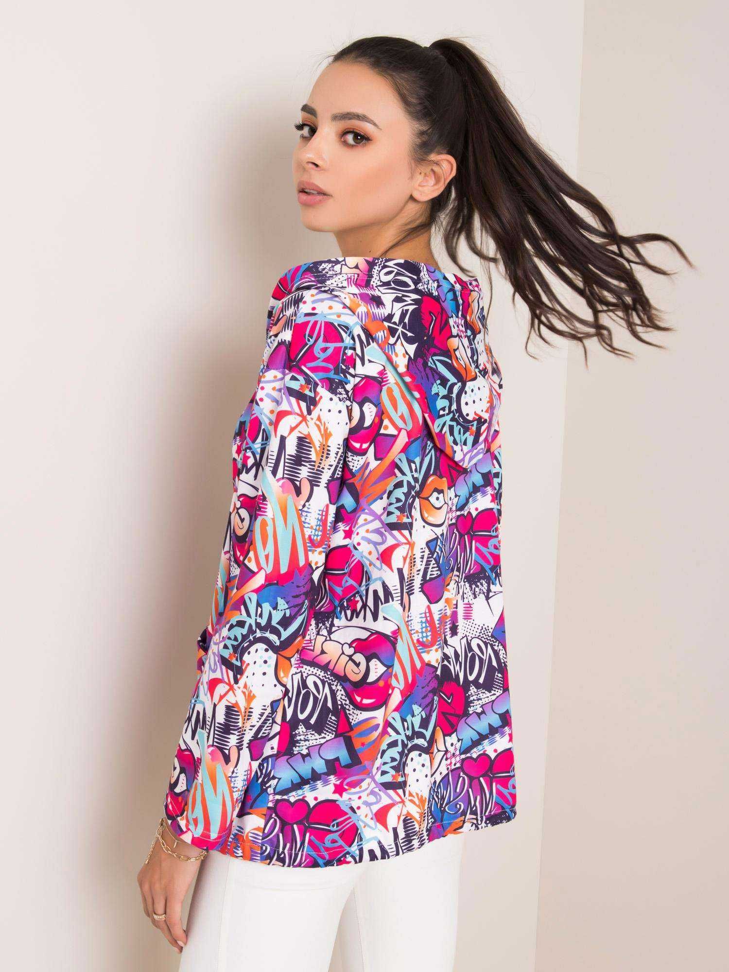 Biało-różowa bluza Antonietta ONE SIZE