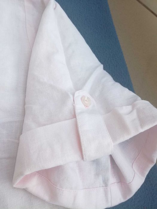 Damska koszulka z krótkim rękawem rozm. 50 len/bawełna