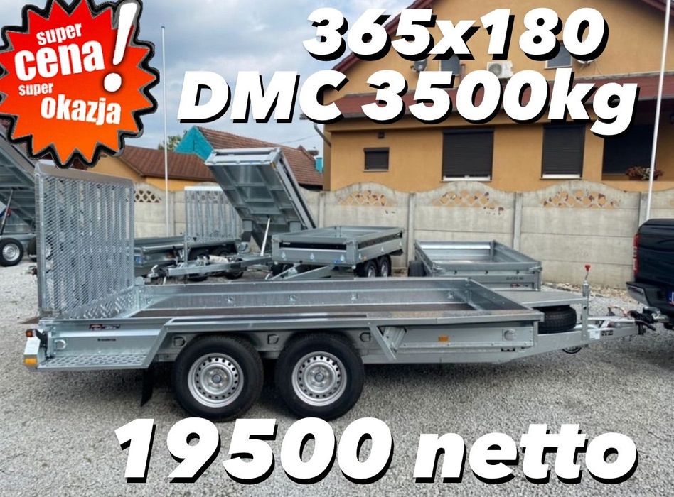 Brenderup MT3651  ‼️2025 Nowa 3,5t przyczepa laweta do minikoparki 365x180 DOSTAWA‼️