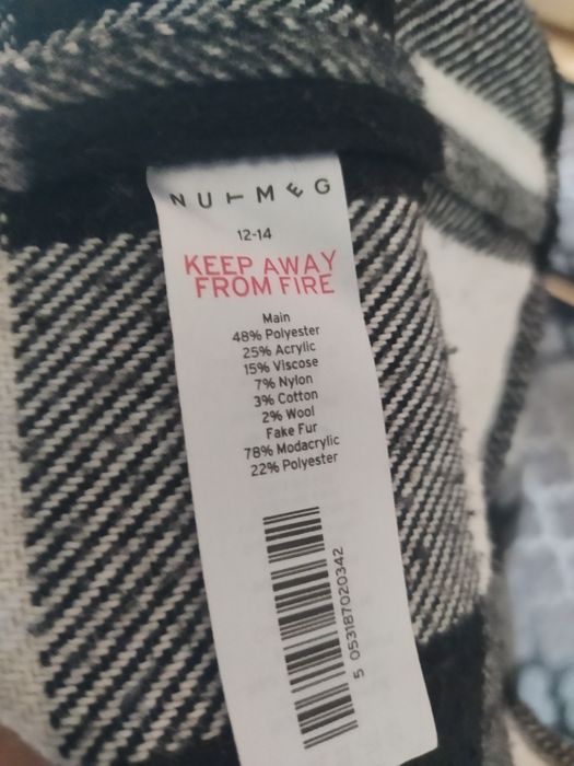 Ponczo wiosenne wiatrówka peleryna w kratę jak nowe Nutmeg