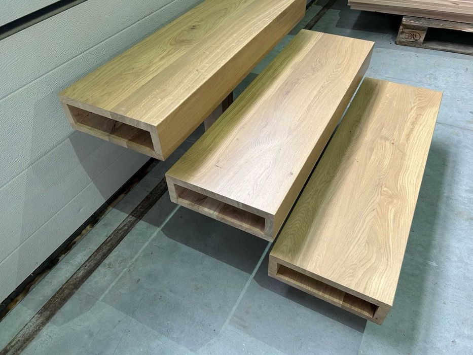 Stopnie półkowe dębowe schody wspornikowe dąb słoneczny