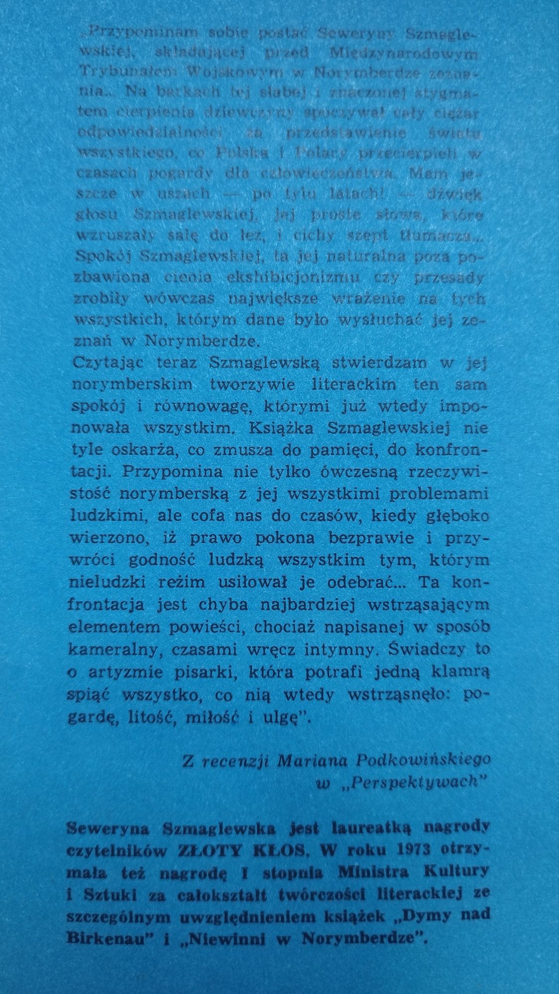 Książka " Niewinni w Norymberdze" Seweryna Szmaglewska