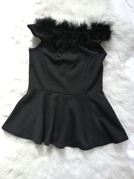 Bluzka top z piórami pióra i baskinką vintage retro lata 20