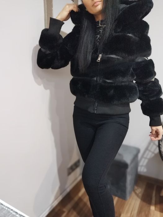 futerko kurtka damska czarna pikowana r 36 S