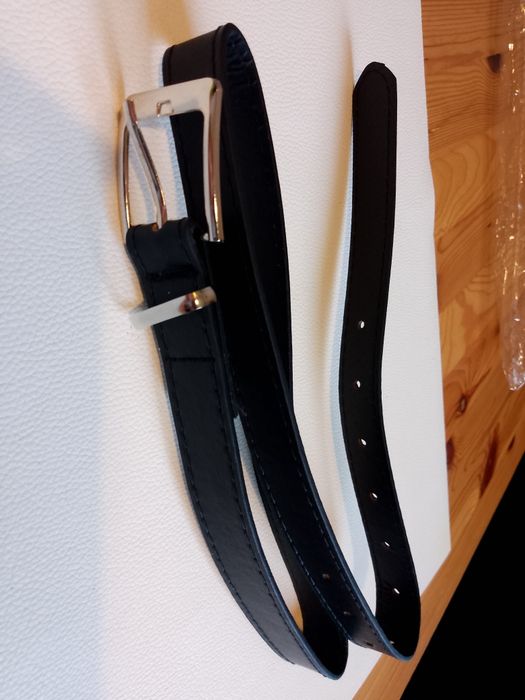 Pasek z ekoskóry czarny damski