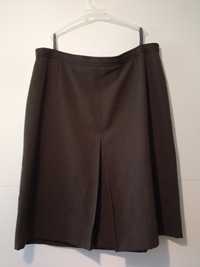 Brązowa klasyczna spódnica z wełną XXL