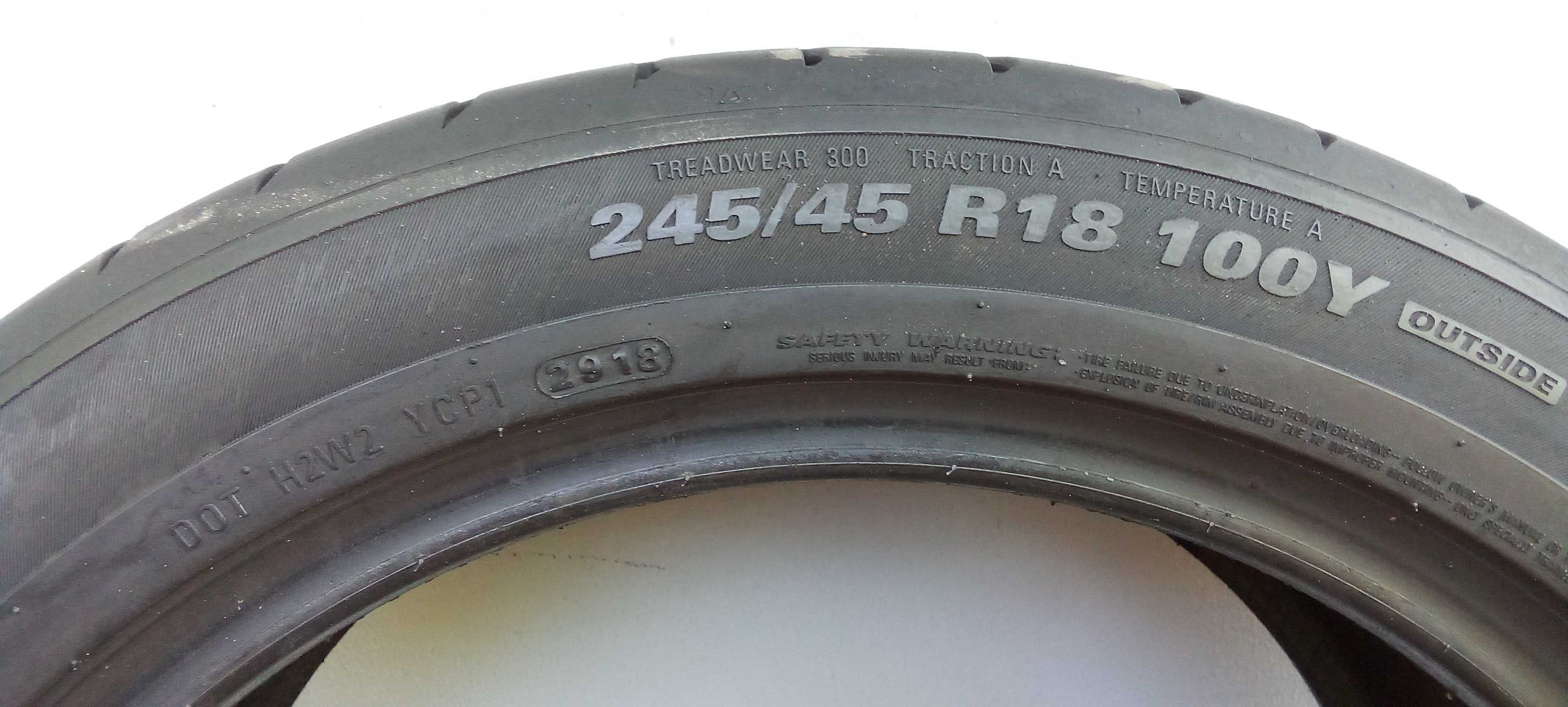 Pojedyncza Opona Letnia Kumho Ecsta PS91 245x45x18 100Y 6mm