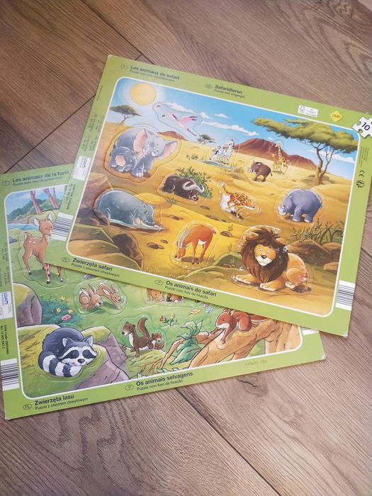 Puzzle zwierzątka leśne zwierzęta Safari 18m+
