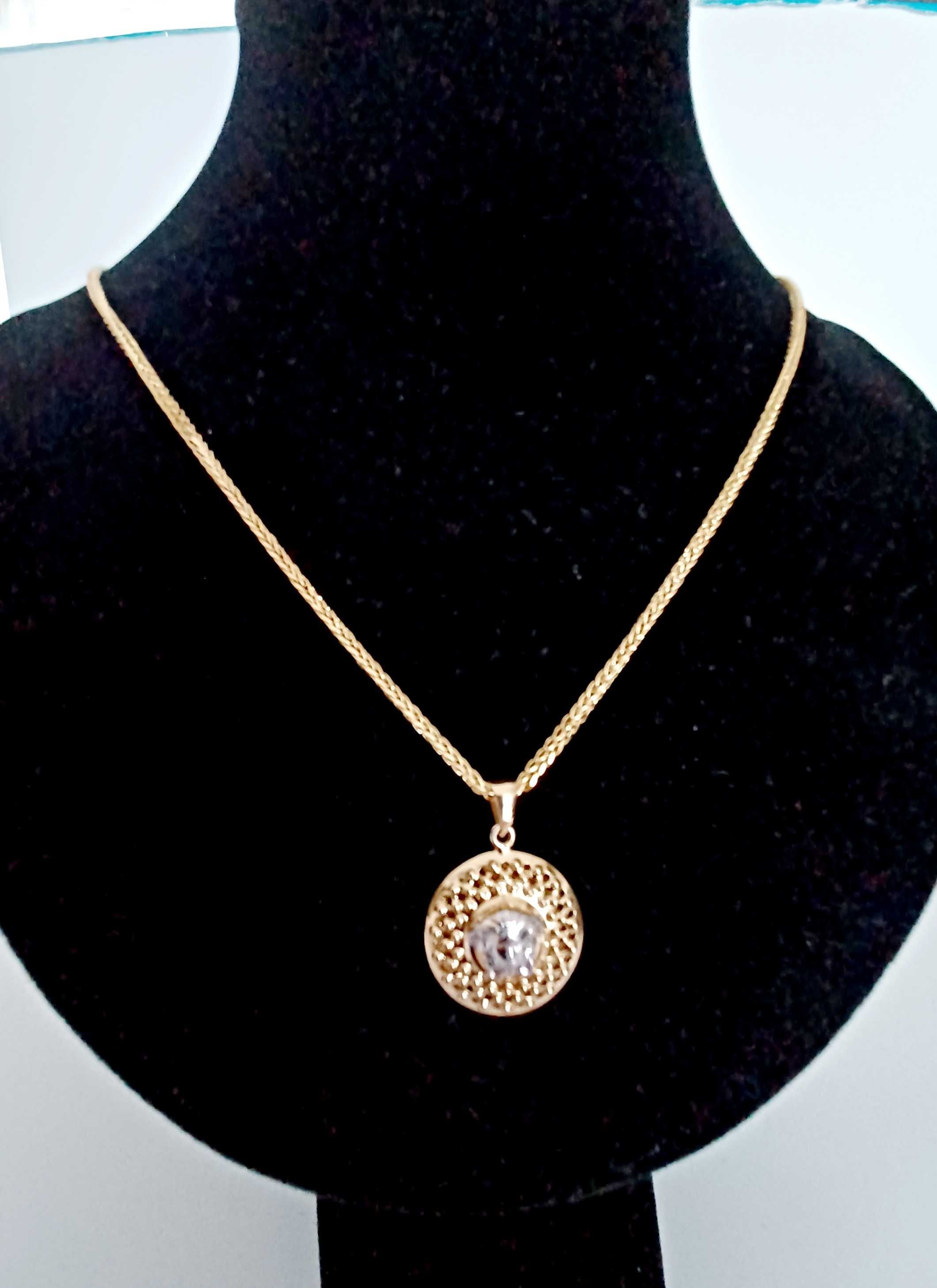 Łańcuszek złoty + zawieszka Versace  14 karat, 585