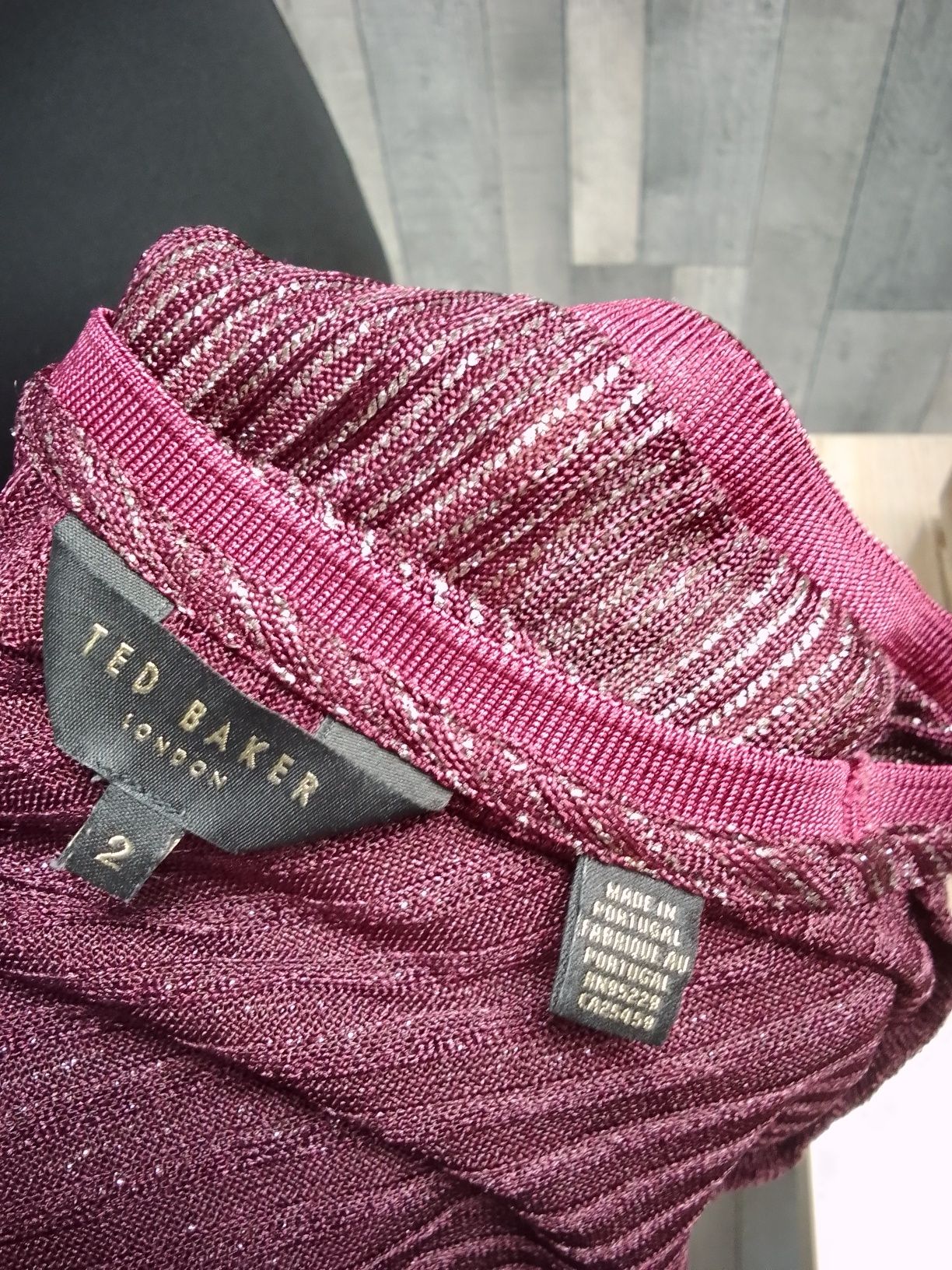 Ted Baker bordowa bluzka połyskująca M