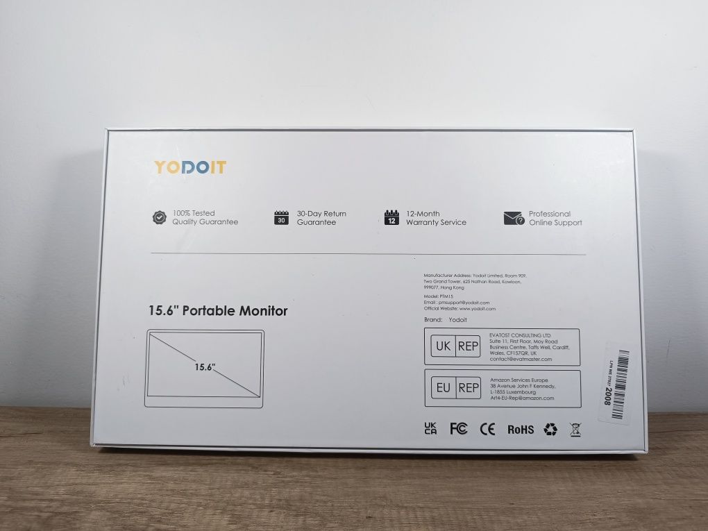 Yodoit Przenośny monitor 15,6 cali  FHD Ultra cienki.i
