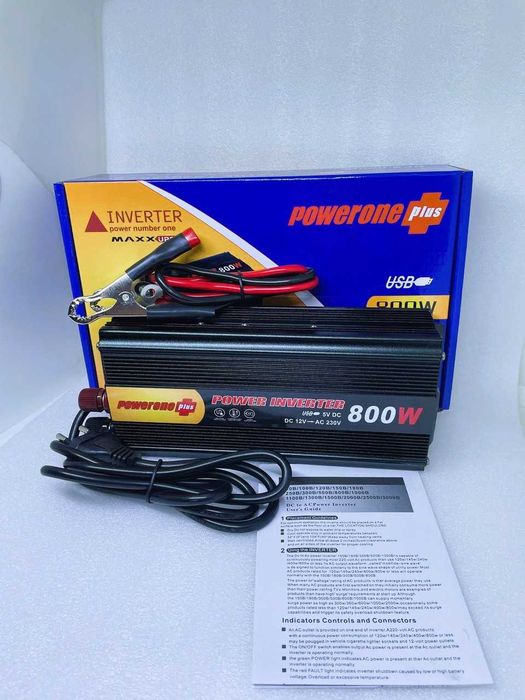 Преобразователь Powerone+ 12VDC-220VAC UPS-800W с зарядным устройством