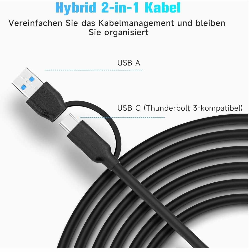 Aktywny koncentrator USB z zasilaczem RSHTECH 7-portowy x2 C USZKODZON