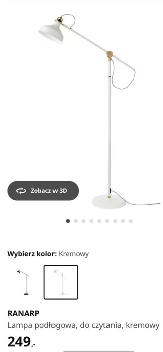 LAUTERS IKEA - lampka nocna. RANARP IKEA - lampa podłogowa