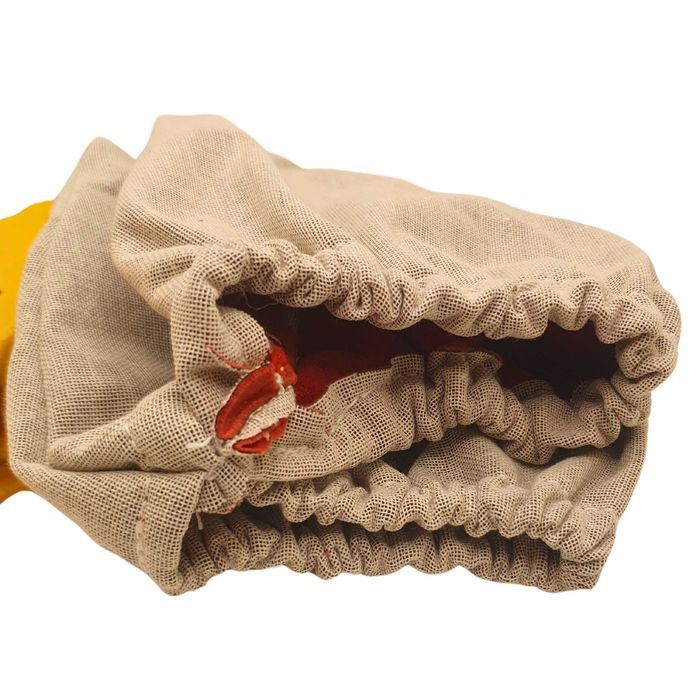 Rękawice Pszczelarskie Nitrylowe z płótnem Żółte Długie Mocne Polskie